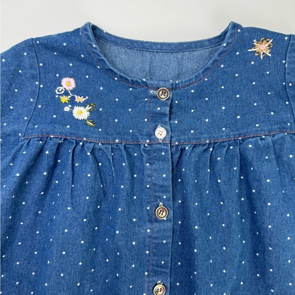 Spring/Easter Bunny Long Sleeve Denim Dress Size 5T - Picture 5 of 6